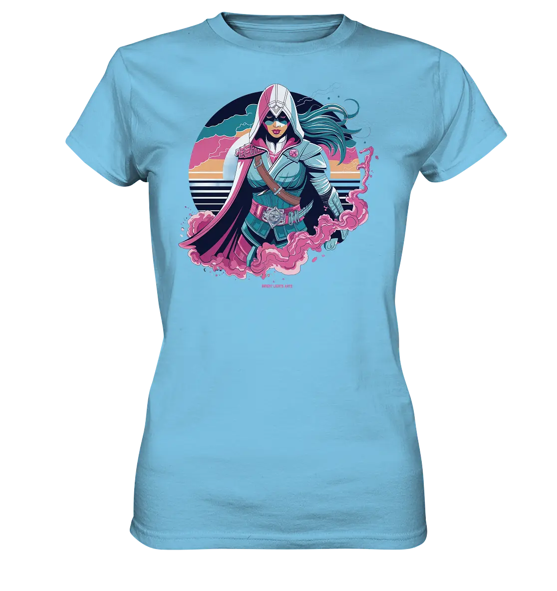 Retro-Future Hero - Ladies Premium Shirt Bright Lights Arts