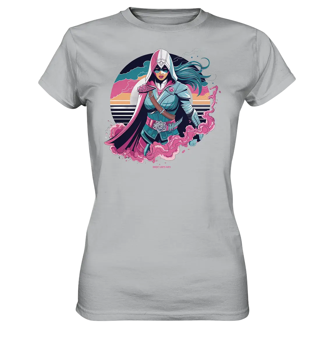 Retro-Future Hero - Ladies Premium Shirt Bright Lights Arts