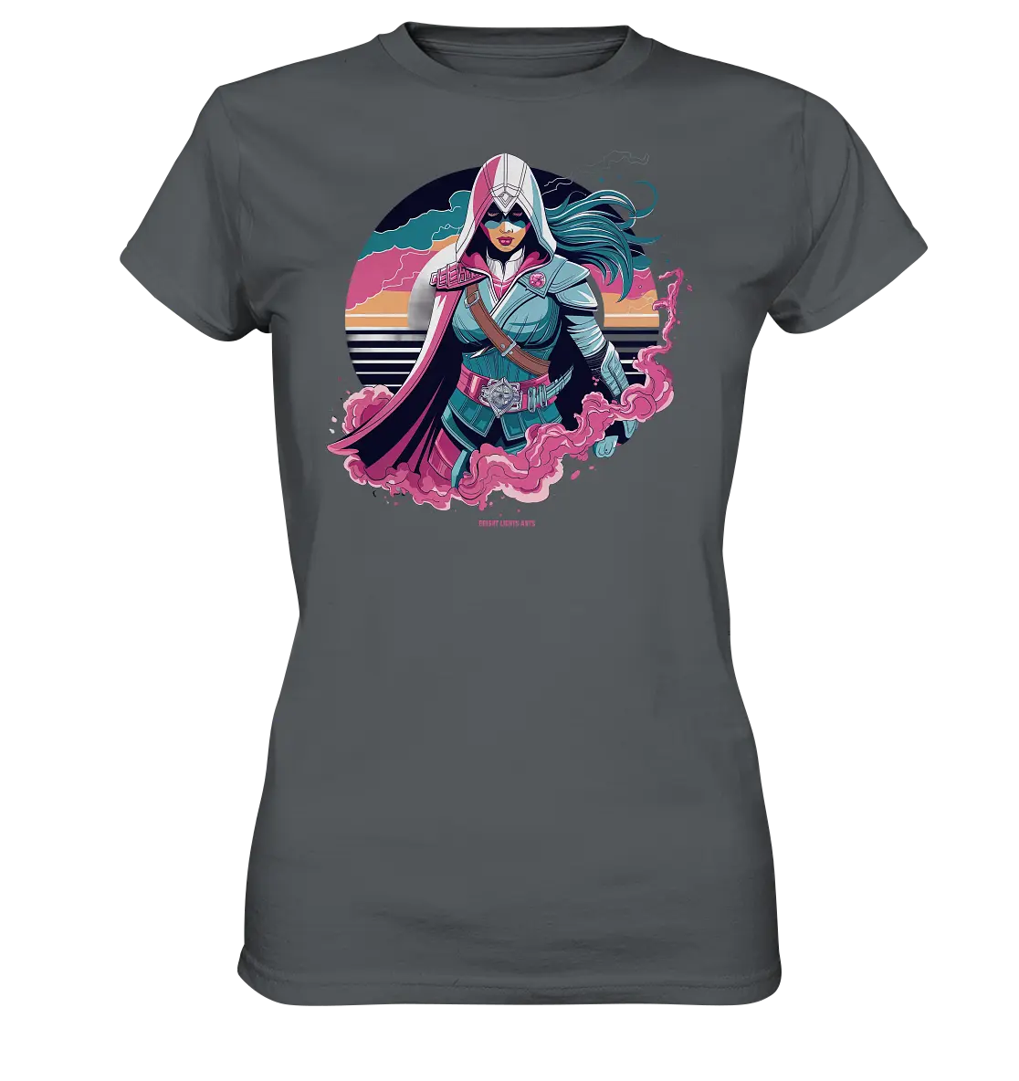 Retro-Future Hero - Ladies Premium Shirt Bright Lights Arts