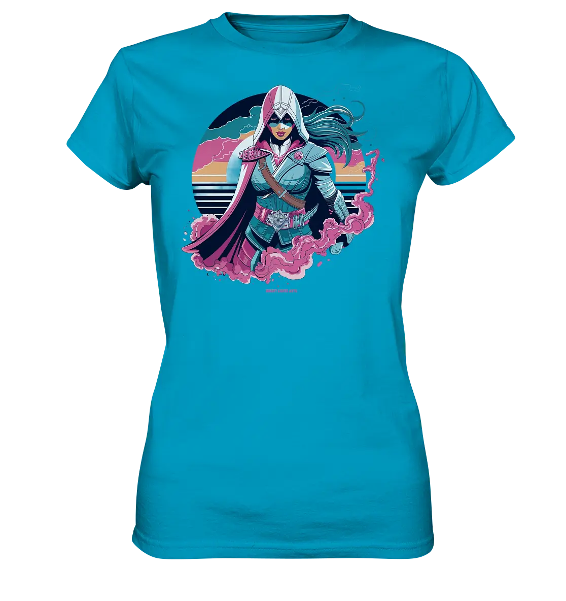 Retro-Future Hero - Ladies Premium Shirt Bright Lights Arts