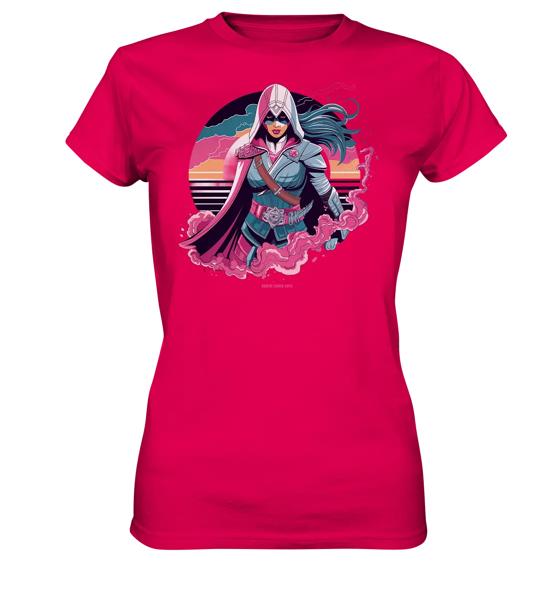 Retro-Future Hero - Ladies Premium Shirt Bright Lights Arts