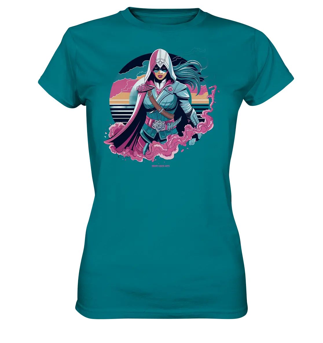 Retro-Future Hero - Ladies Premium Shirt Bright Lights Arts