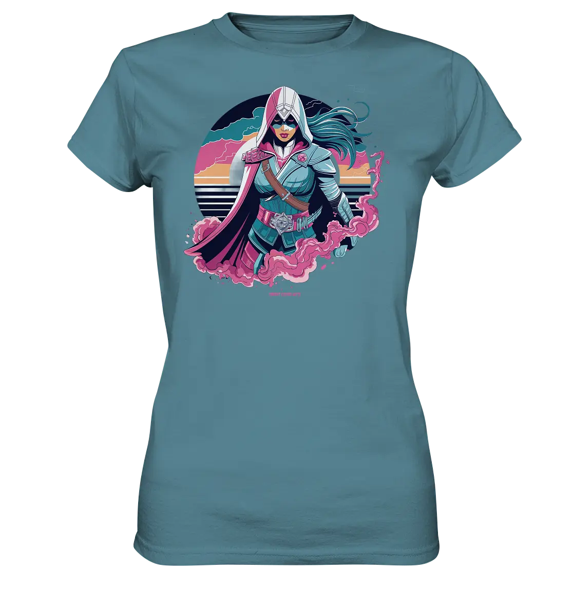 Retro-Future Hero - Ladies Premium Shirt Bright Lights Arts