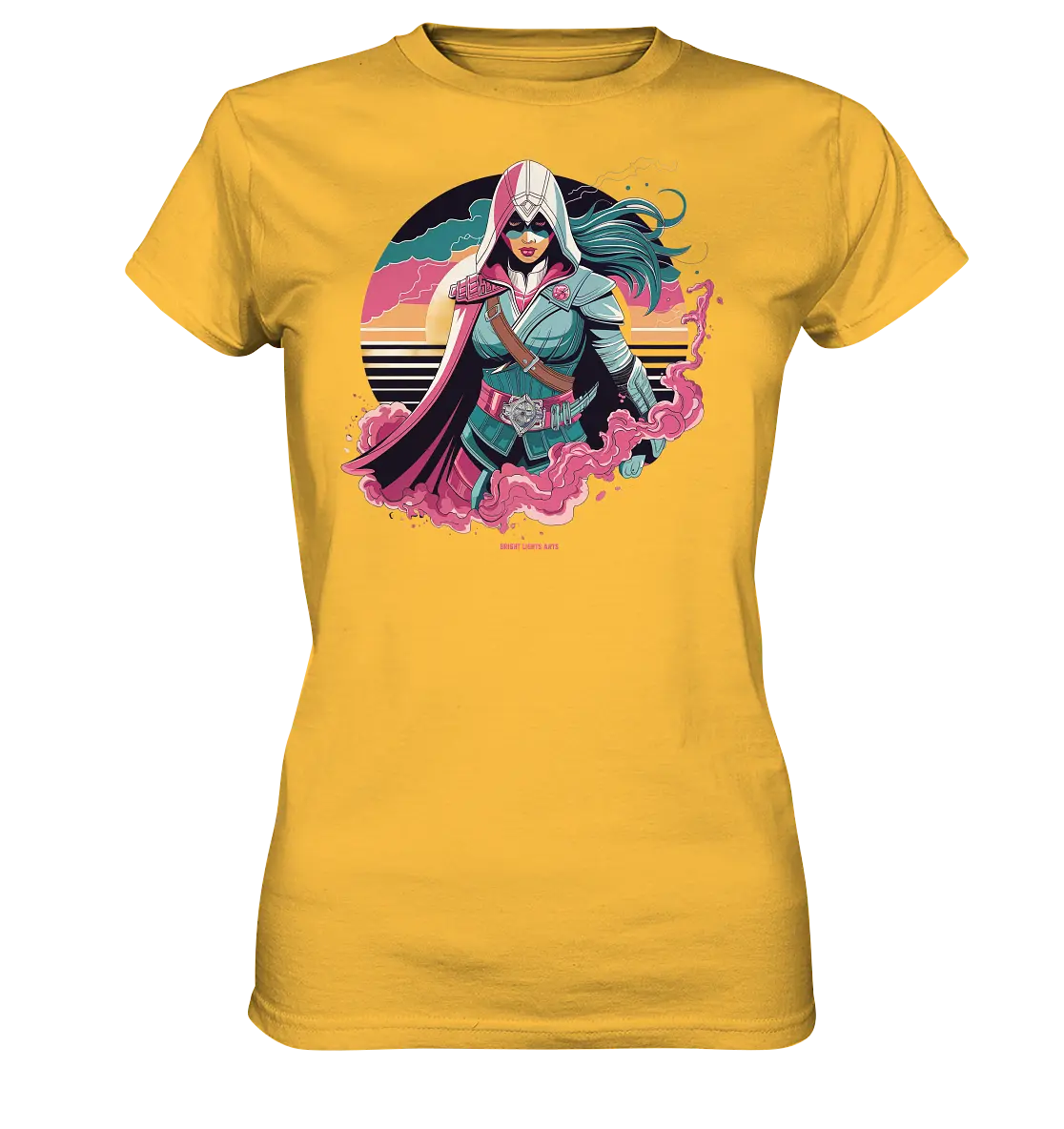 Retro-Future Hero - Ladies Premium Shirt Bright Lights Arts