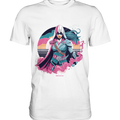Retro-Future Hero - Premium Shirt Bright Lights Arts