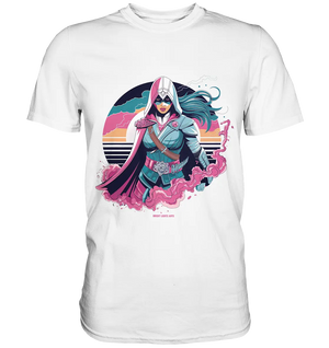 Retro-Future Hero - Premium Shirt Bright Lights Arts