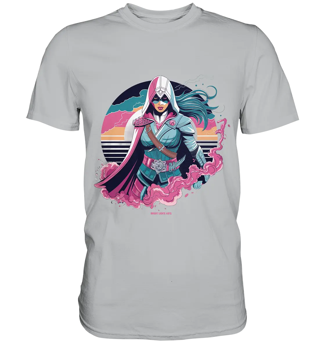 Retro-Future Hero - Premium Shirt Bright Lights Arts