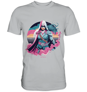 Retro-Future Hero - Premium Shirt Bright Lights Arts