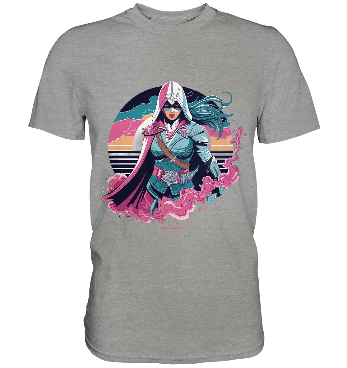 Retro-Future Hero - Premium Shirt Bright Lights Arts