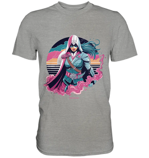 Retro-Future Hero - Premium Shirt Bright Lights Arts