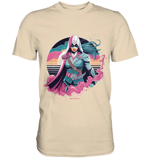 Retro-Future Hero - Premium Shirt Bright Lights Arts