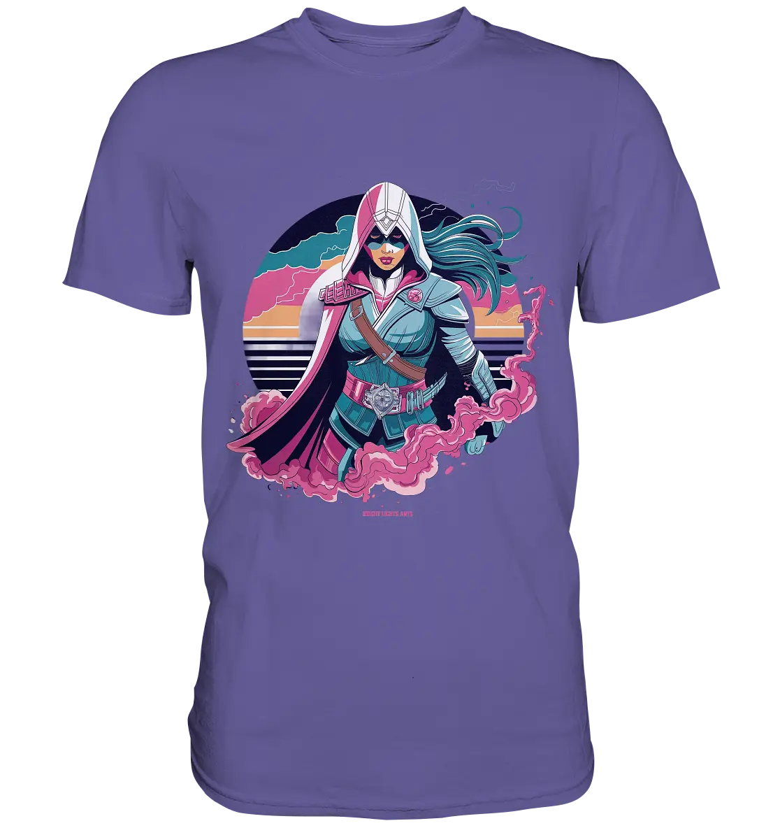 Retro-Future Hero - Premium Shirt Bright Lights Arts
