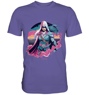 Retro-Future Hero - Premium Shirt Bright Lights Arts