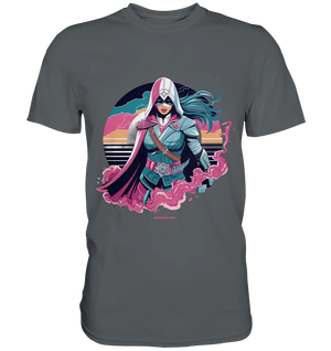 Retro-Future Hero - Premium Shirt Bright Lights Arts