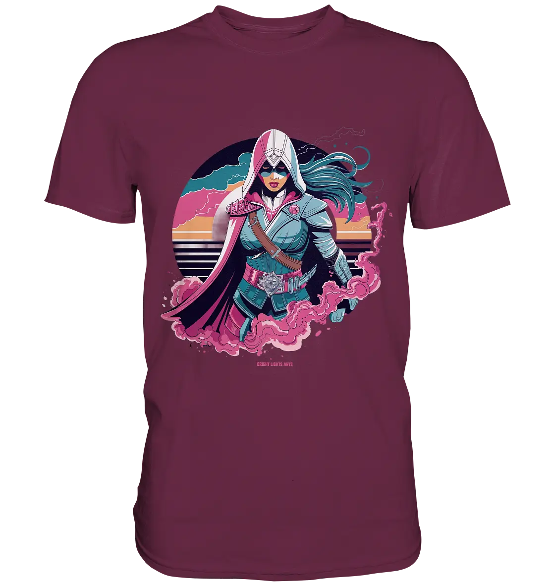 Retro-Future Hero - Premium Shirt Bright Lights Arts