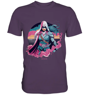 Retro-Future Hero - Premium Shirt Bright Lights Arts