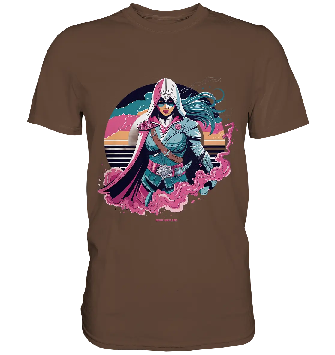 Retro-Future Hero - Premium Shirt Bright Lights Arts