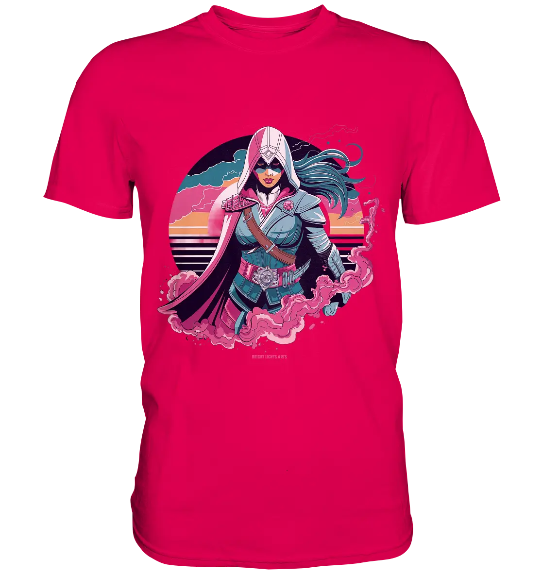 Retro-Future Hero - Premium Shirt Bright Lights Arts