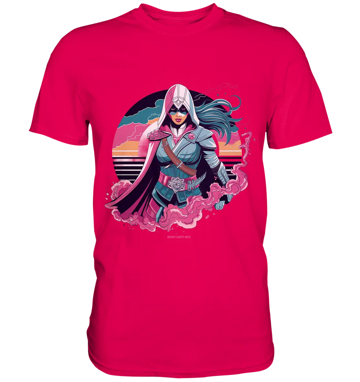 Retro-Future Hero - Premium Shirt Bright Lights Arts