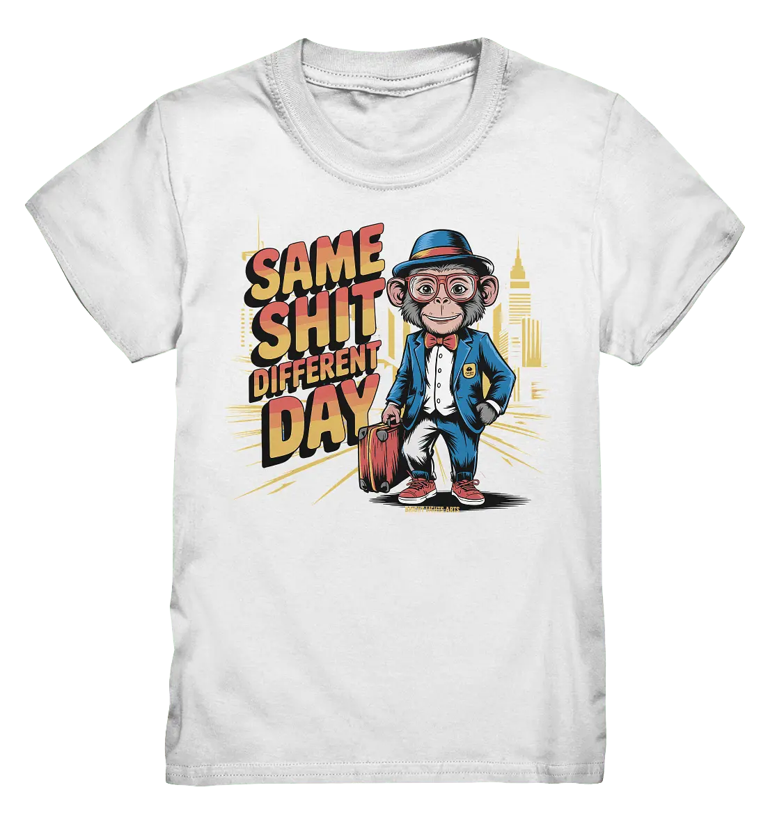 SAME SHIT DIFFERENT DAY – Humorvolles Design mit Affen im Anzug - Kids Premium Shirt - Bright Lights Arts