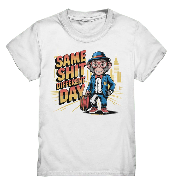 SAME SHIT DIFFERENT DAY – Humorvolles Design mit Affen im Anzug - Kids Premium Shirt - Bright Lights Arts
