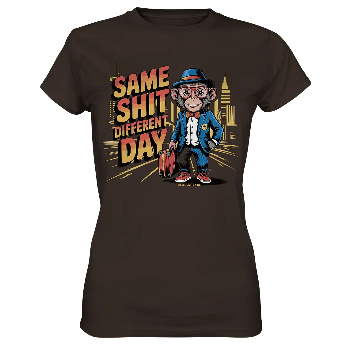 SAME SHIT DIFFERENT DAY – Humorvolles Design mit Affen im Anzug - Ladies Premium Shirt - Bright Lights Arts