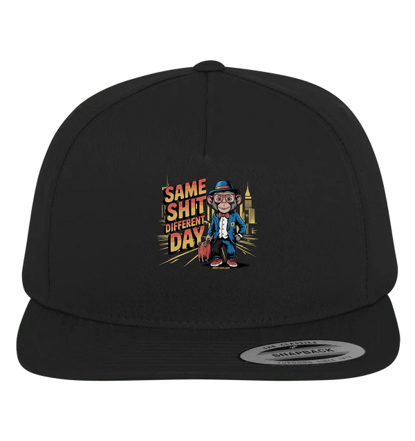 SAME SHIT DIFFERENT DAY – Humorvolles Design mit Affen im Anzug - Premium Snapback - Bright Lights Arts