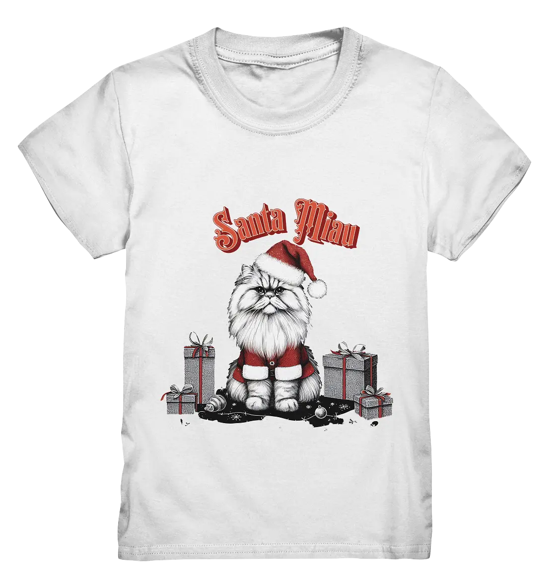 Santa Miau - Weihnachtskatze im Kostüm - Kids Premium Shirt Bright Lights Arts