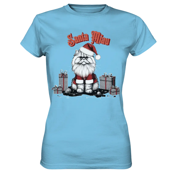Santa Miau - Weihnachtskatze im Kostüm - Ladies Premium Shirt Bright Lights Arts