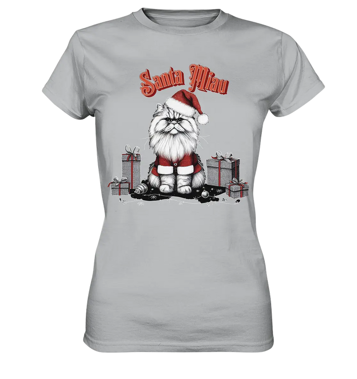 Santa Miau - Weihnachtskatze im Kostüm - Ladies Premium Shirt Bright Lights Arts