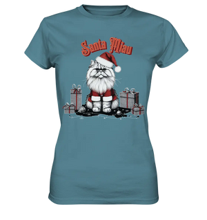 Santa Miau - Weihnachtskatze im Kostüm - Ladies Premium Shirt Bright Lights Arts