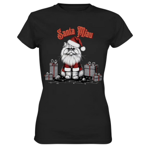 Santa Miau - Weihnachtskatze im Kostüm - Ladies Premium Shirt Bright Lights Arts