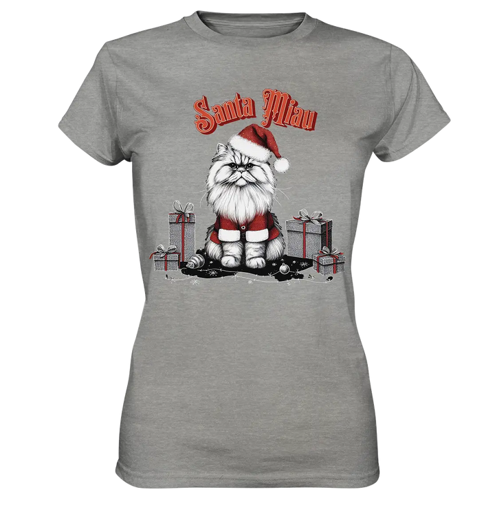 Santa Miau - Weihnachtskatze im Kostüm - Ladies Premium Shirt Bright Lights Arts