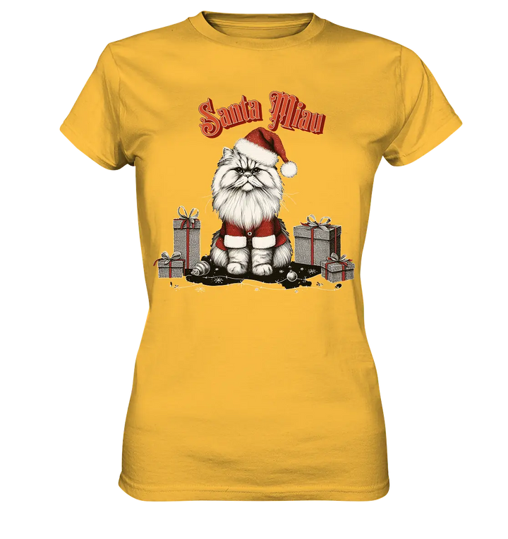Santa Miau - Weihnachtskatze im Kostüm - Ladies Premium Shirt Bright Lights Arts