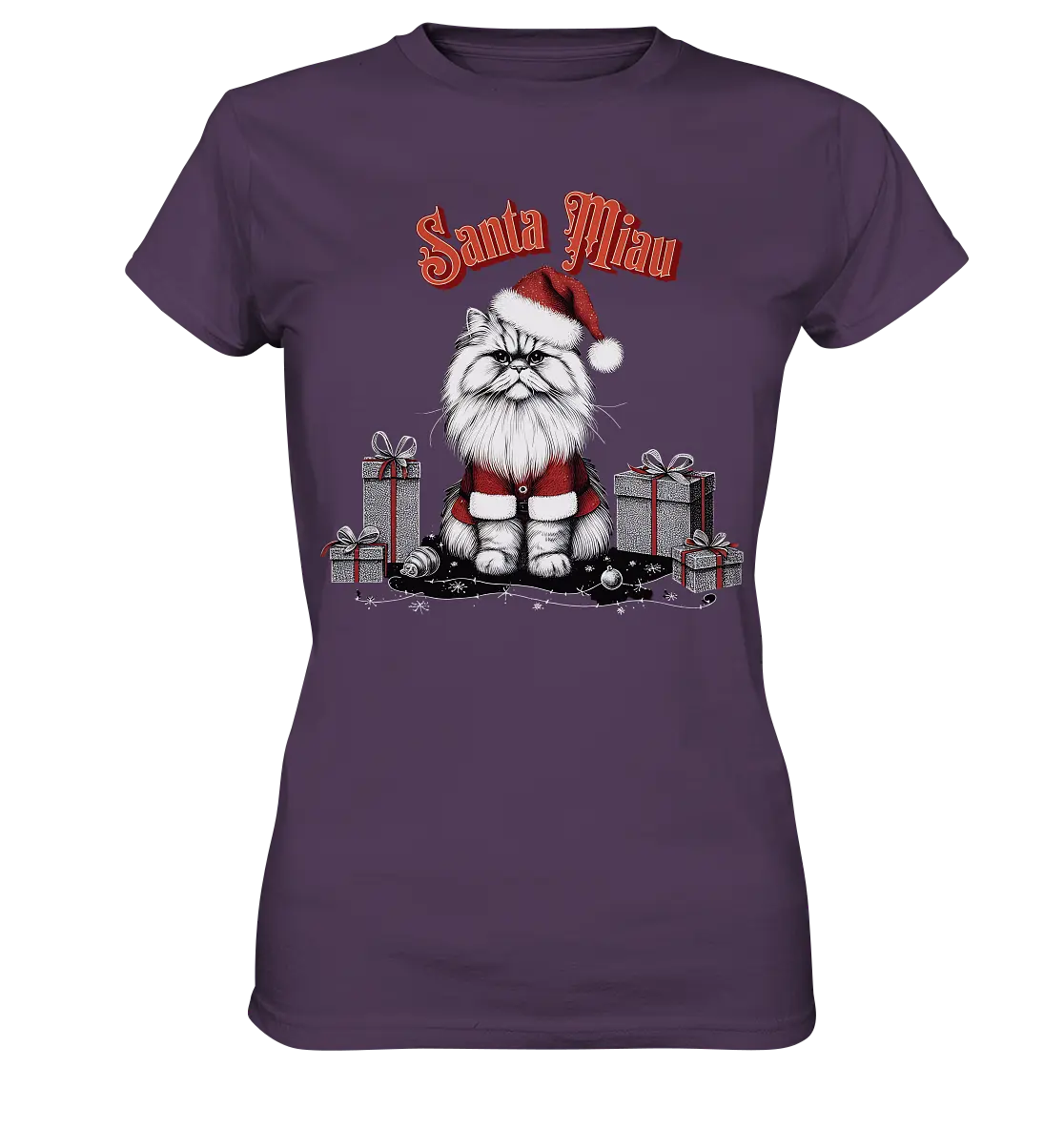 Santa Miau - Weihnachtskatze im Kostüm - Ladies Premium Shirt Bright Lights Arts
