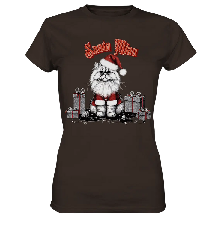 Santa Miau - Weihnachtskatze im Kostüm - Ladies Premium Shirt Bright Lights Arts