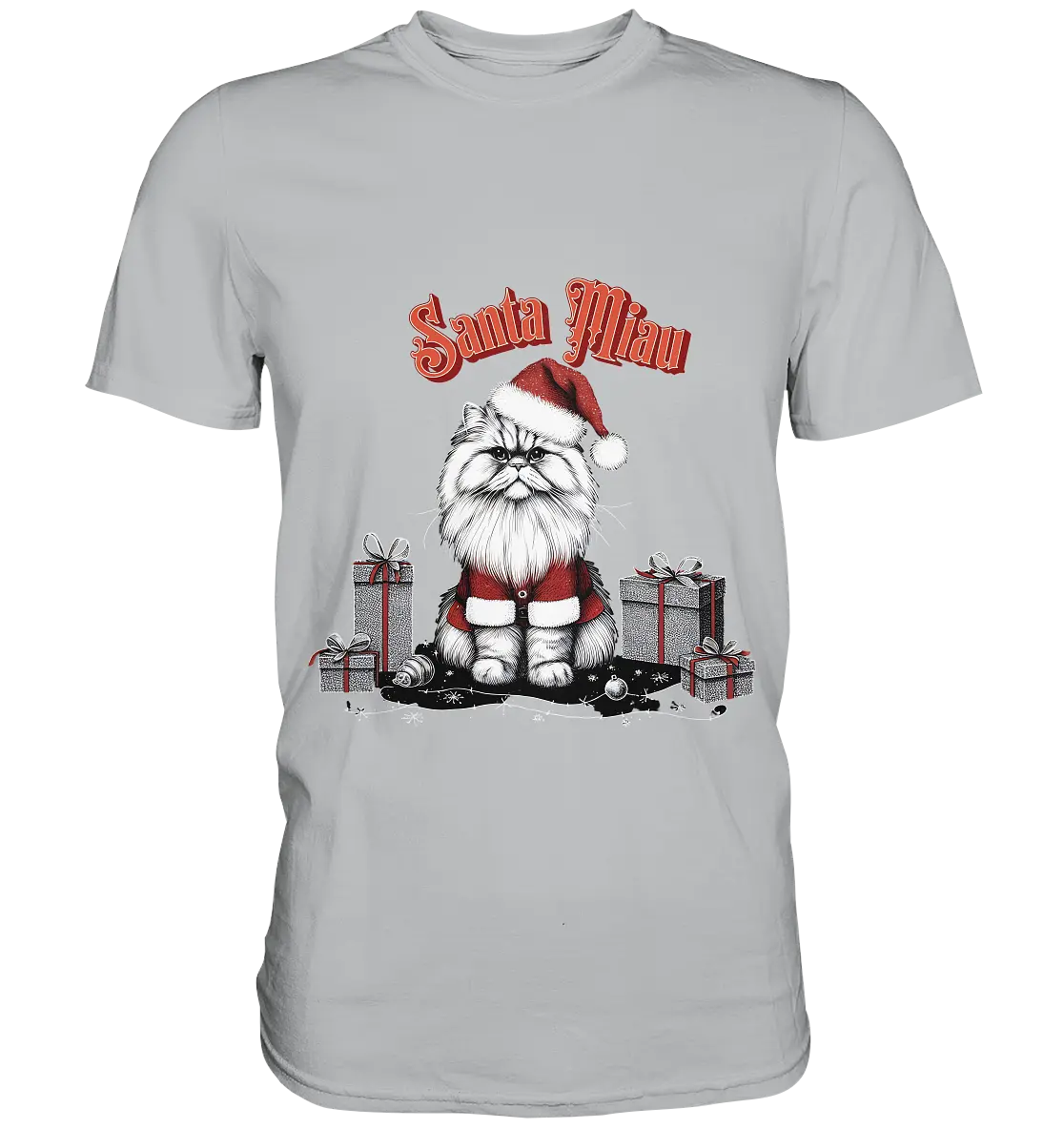 Santa Miau - Weihnachtskatze im Kostüm - Premium Shirt Bright Lights Arts