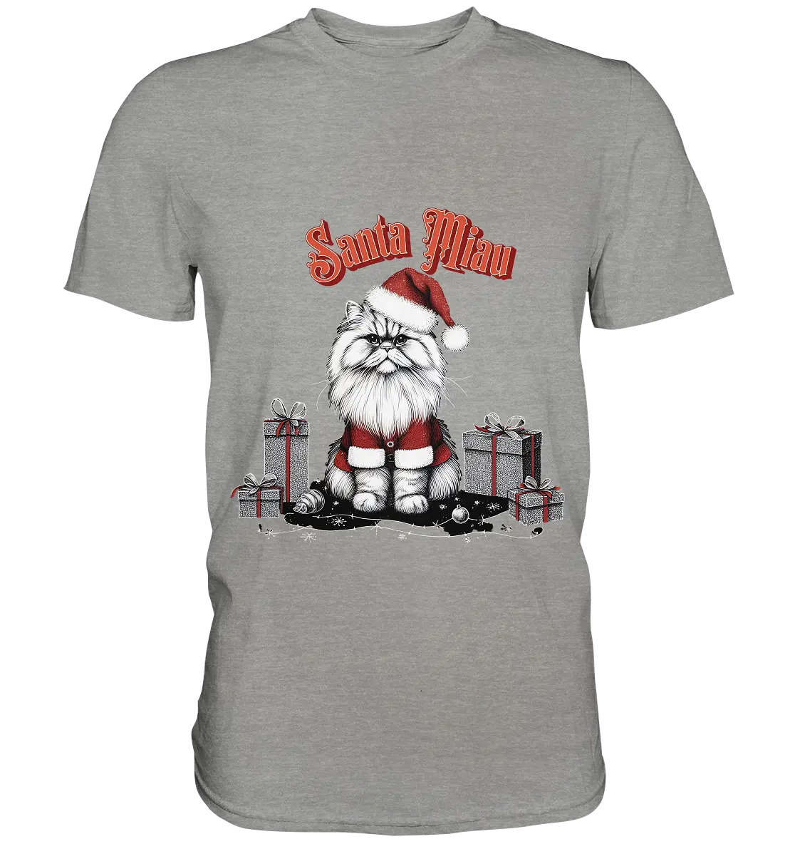Santa Miau - Weihnachtskatze im Kostüm - Premium Shirt Bright Lights Arts