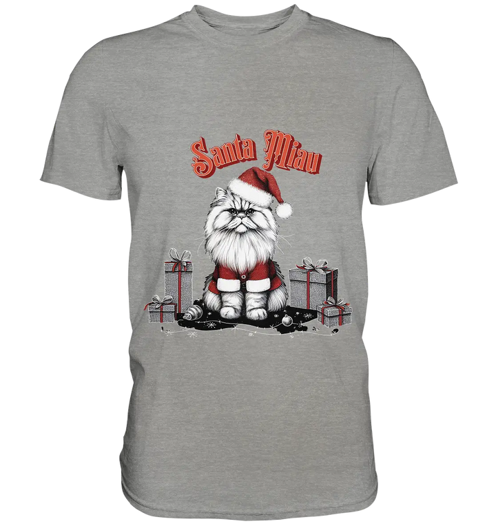 Santa Miau - Weihnachtskatze im Kostüm - Premium Shirt Bright Lights Arts