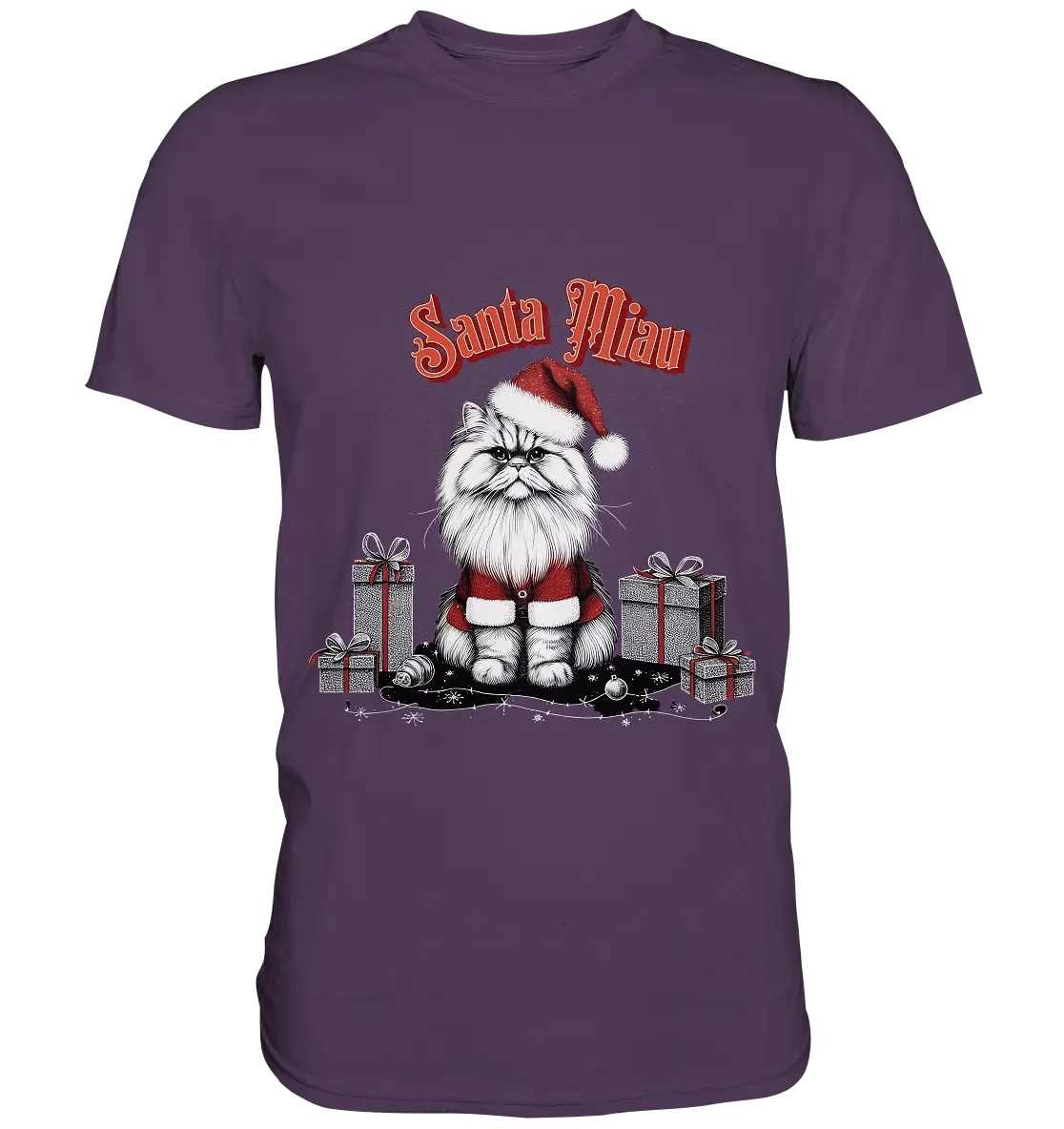 Santa Miau - Weihnachtskatze im Kostüm - Premium Shirt Bright Lights Arts