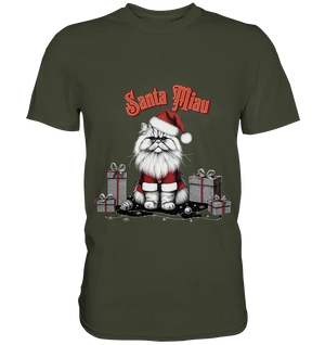 Santa Miau - Weihnachtskatze im Kostüm - Premium Shirt Bright Lights Arts