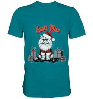 Santa Miau - Weihnachtskatze im Kostüm - Premium Shirt Bright Lights Arts