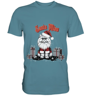 Santa Miau - Weihnachtskatze im Kostüm - Premium Shirt Bright Lights Arts