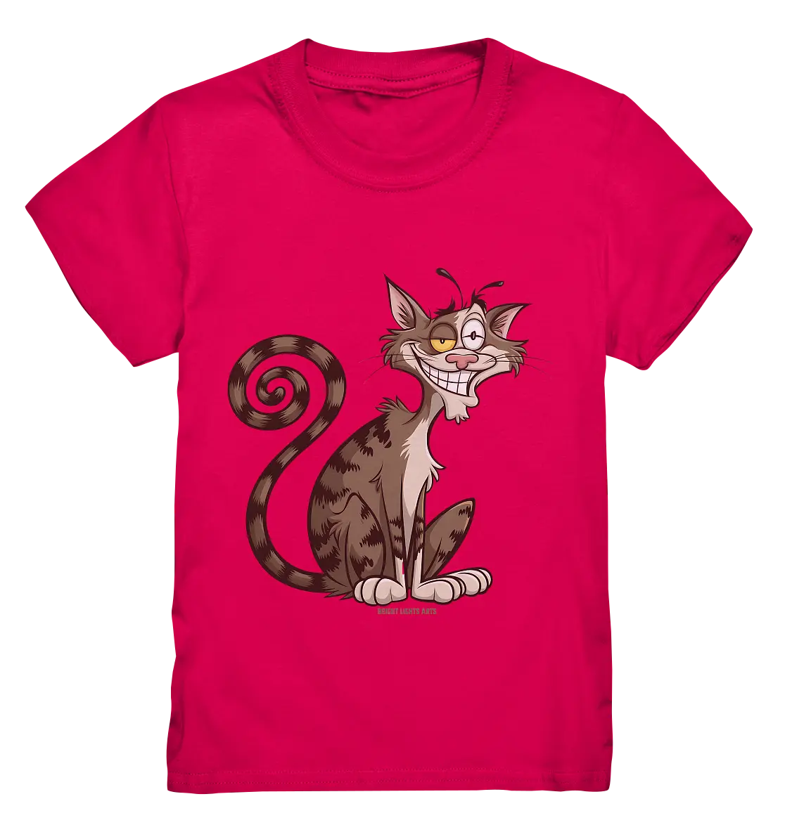 Schelmische Katze mit verschmitztem Grinsen - Kids Premium Shirt Bright Lights Arts