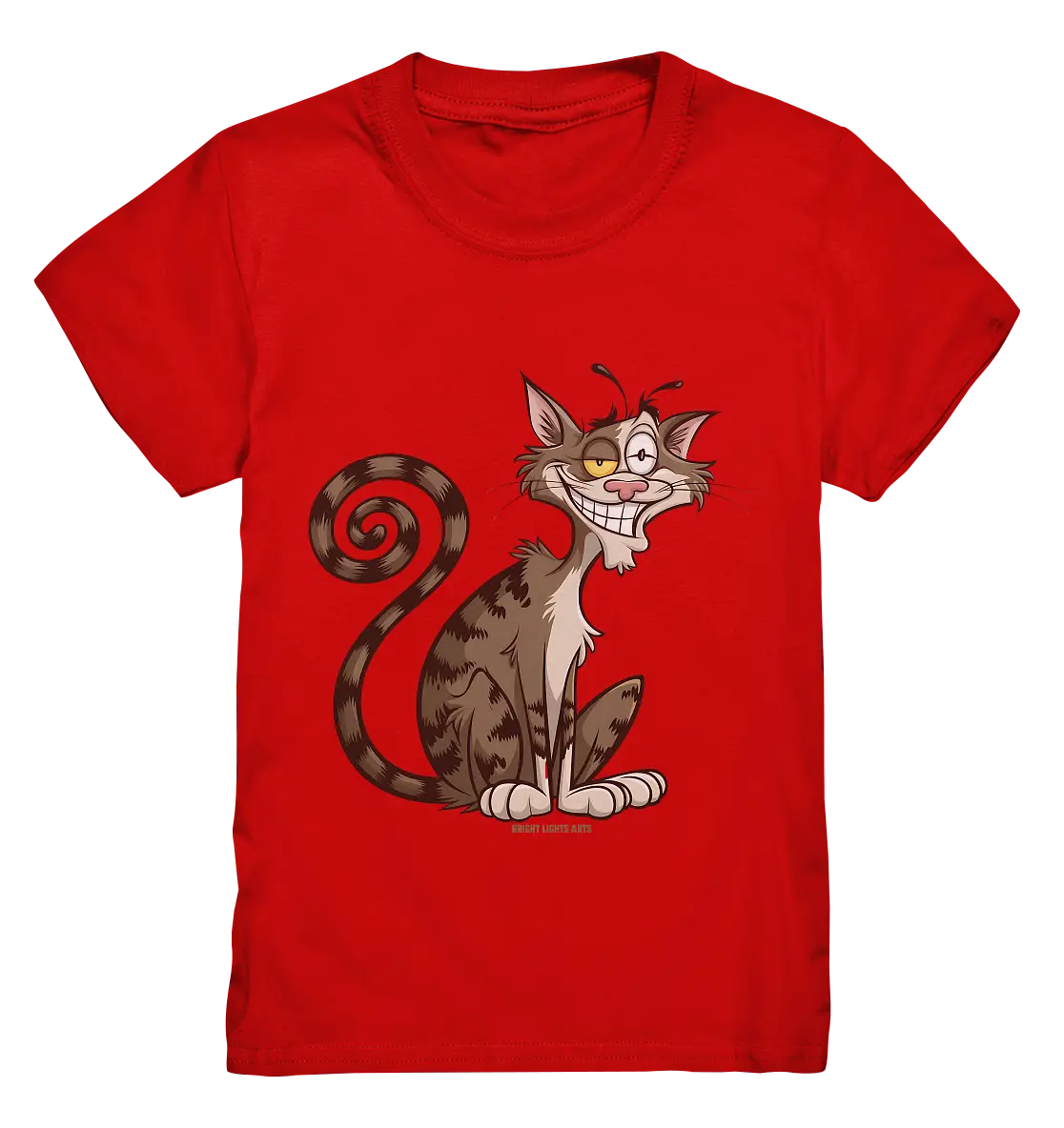 Schelmische Katze mit verschmitztem Grinsen - Kids Premium Shirt Bright Lights Arts