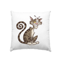 Schelmische Katze mit verschmitztem Grinsen - Kissen 40x40cm Bright Lights Arts