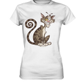 Schelmische Katze mit verschmitztem Grinsen - Ladies Premium Shirt Bright Lights Arts