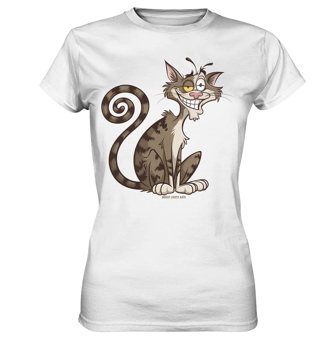 Schelmische Katze mit verschmitztem Grinsen - Ladies Premium Shirt Bright Lights Arts