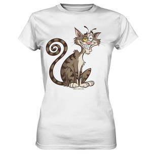 Schelmische Katze mit verschmitztem Grinsen - Ladies Premium Shirt Bright Lights Arts