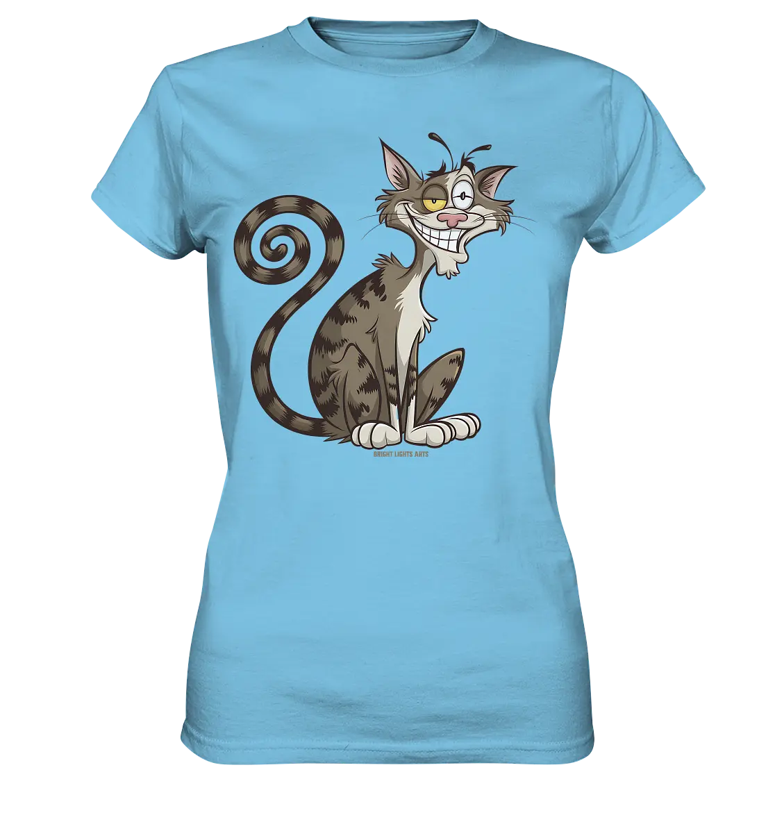 Schelmische Katze mit verschmitztem Grinsen - Ladies Premium Shirt Bright Lights Arts